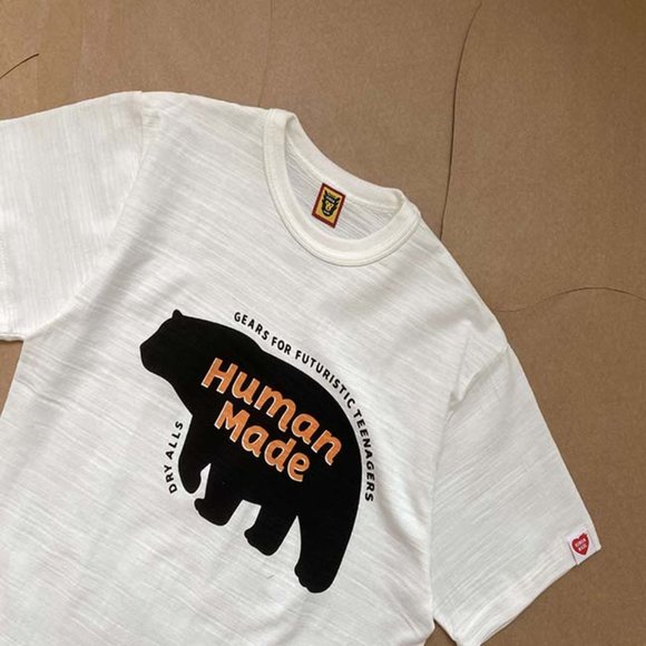 Human Made Polar Bear Graphic Print Classic Small Logo Short Sleeves White - Picture 6 of 12